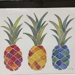 Three Pineapple’s canvas By Cat Coquillette 