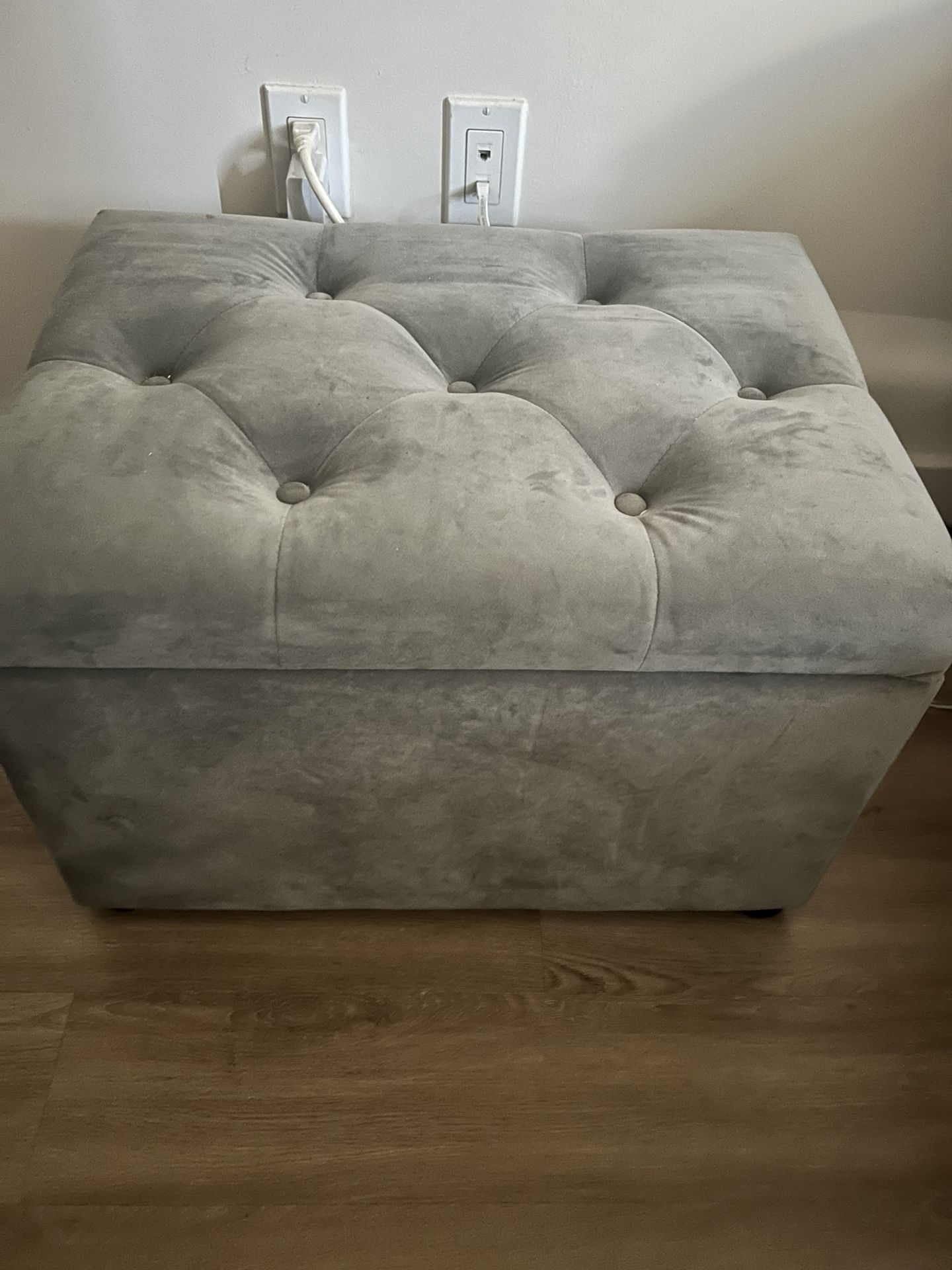 Gray Storage Ottoman