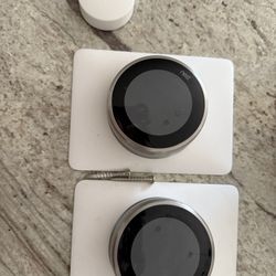 2 Nest Learning Thermostats W Room Temp Sensors