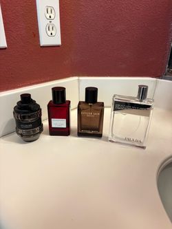 Empty cologne bottles