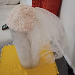 Wedding Veil. Off White Capped With Short Veil 10.00