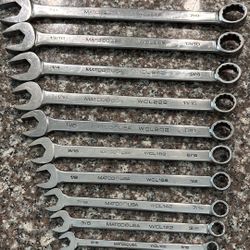 Matco 11 Piece 12 Point Long Combination Wrench Set 