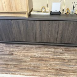 Barely Used Dark Grey TV Stand!! 68in W x 16in D x 24in H
