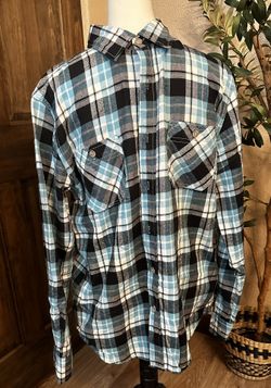 Mens Plaid Flannel Shirt M, long sleeve button down by Weatherproof Vintage