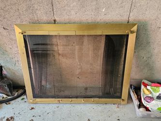 Brass fireplace glass doors