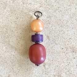 🌴 Pretty pendant made from vintage earthy vegetable iv0ry beads - made from palm tree seeds