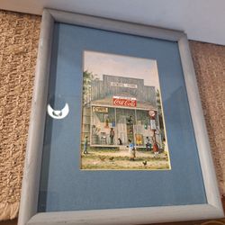 Matted  & Framed Coca-Cola General Store by Jack Meyers Painting Art Print