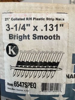 2 1/2 & 3 1/4 cases of framing air nail