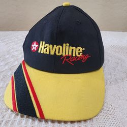 RARE Vintage Texaco Havoline Racing Yellow Black Baseball Hat