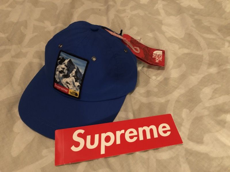 Supreme northface hat blue