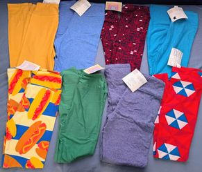 8 girls lularoe leggings size 10/12