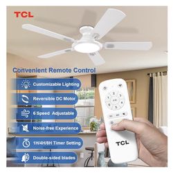 52” Modern Led Ceiling Light With Fan 