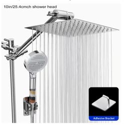 10” Chrome Luxurious High-Pressure Shower Head Set, Featuring A Filter-Type Handheld Shower Head, Multi-Mode Spray Function, 8/10/12 Inch Square Showe