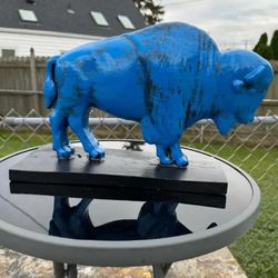 The Old Blue Buffalo Statue