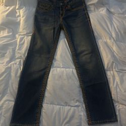 True Religion Women’s Orange Stitching Jeans 