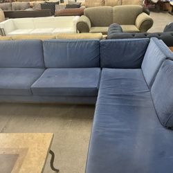 MUST GO! Blue Sectional Couch – Great Deal