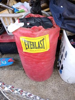 Everlast punching bag and rope