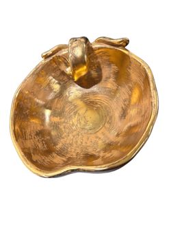 Stangl Granada Gold Leaf-Shaped Ceramic Bowl 8" Glossy Mid-Century Modern