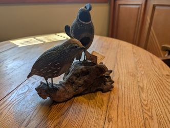 Al McHenry Pair of Life sized carved Gambrel Quail