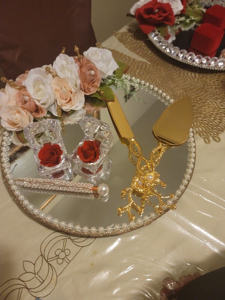 Engagement, Wedding Mirror Ring Tray