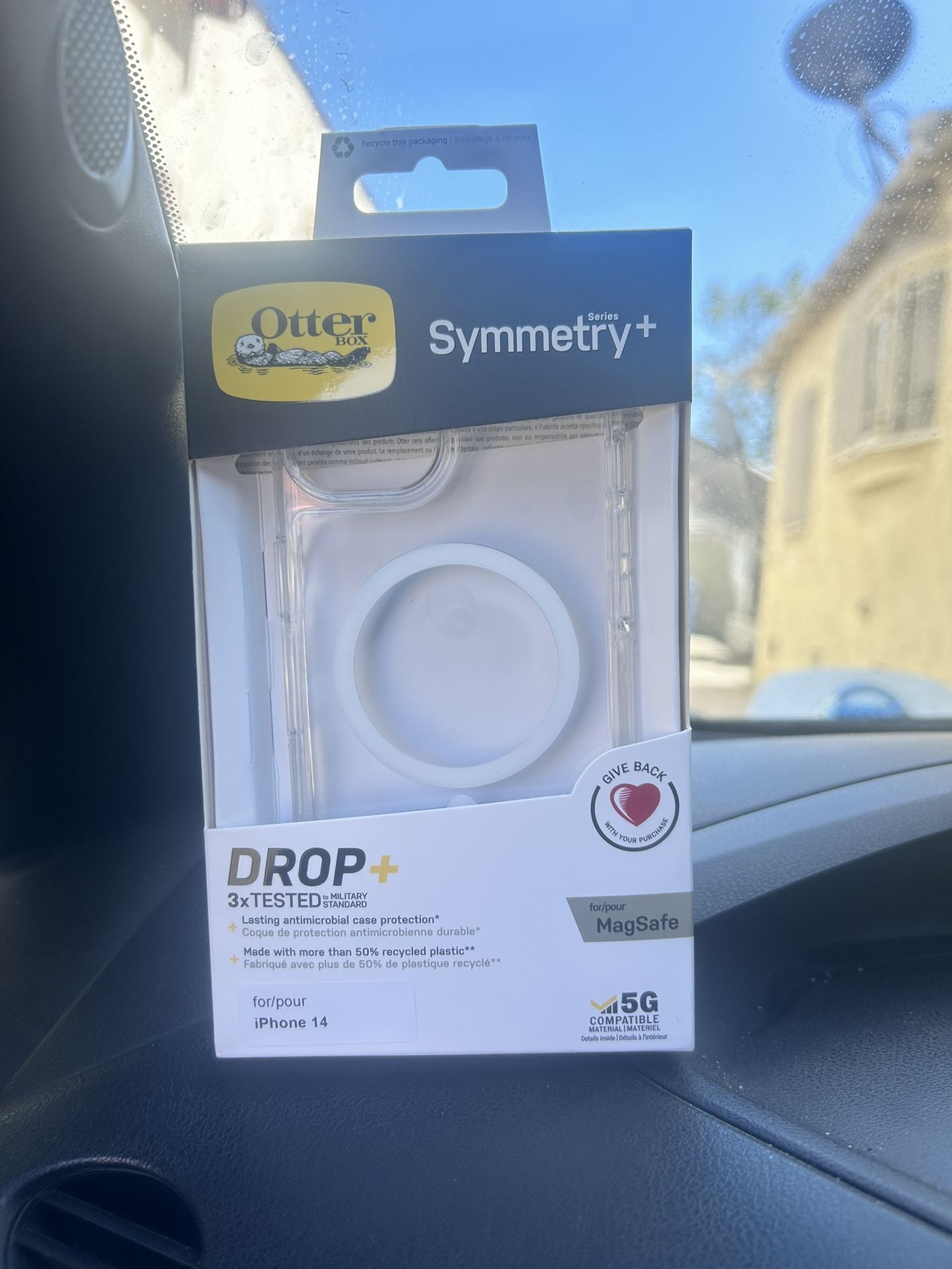 OtterBox iPhone 16e, 16, 15, 14, & 13 Symmetry Series+ Case - Clear, Ultra-Sleek, Snaps to MagSafe, Raised Edges Protect Camera & Screen