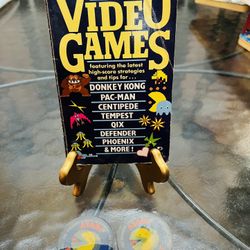VTG 1982  “How to Win Video Games”Strategy Guide/ 2 Atari Pac-Man Lenticular Stickers