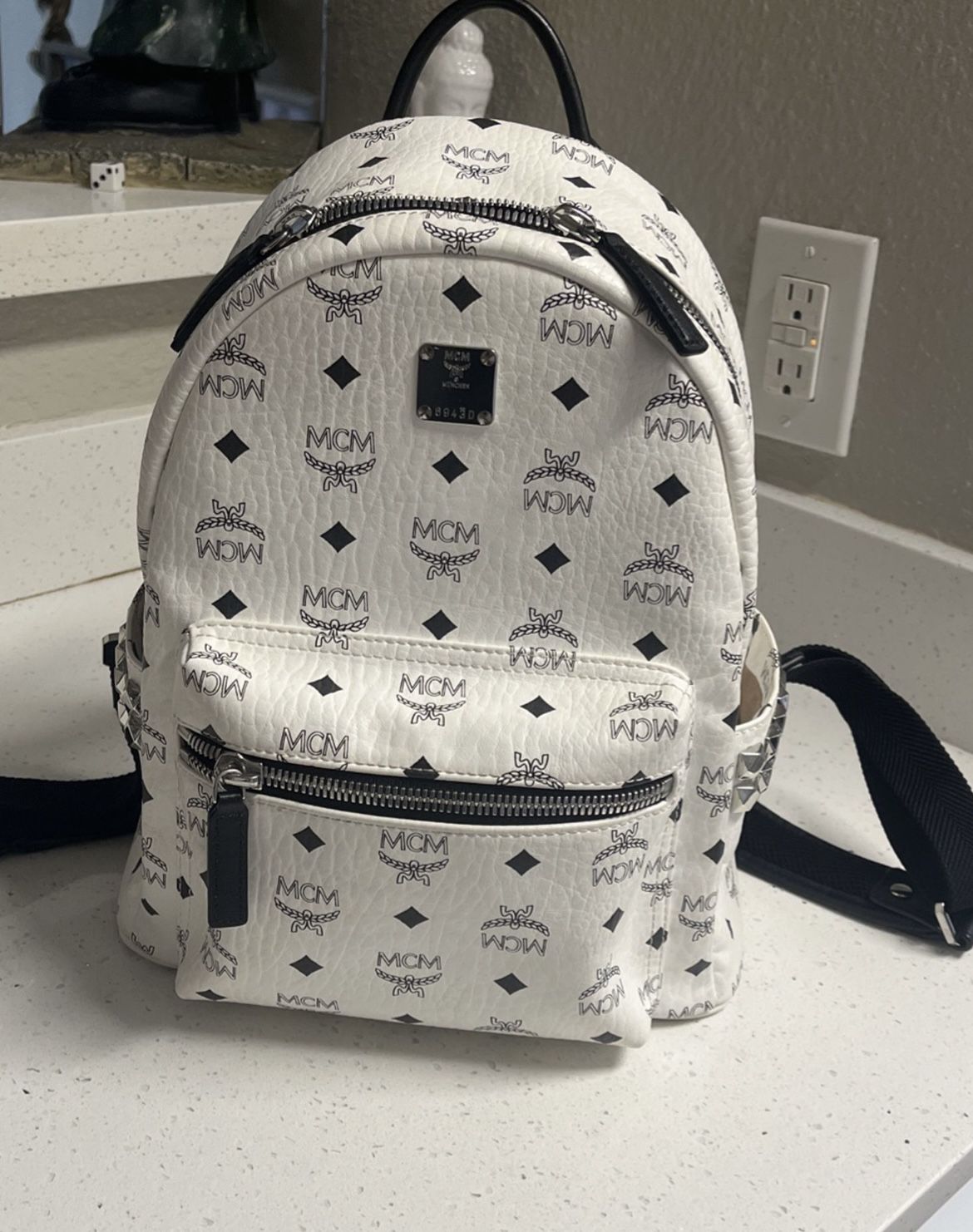 Mcm White Mini Backpack 
