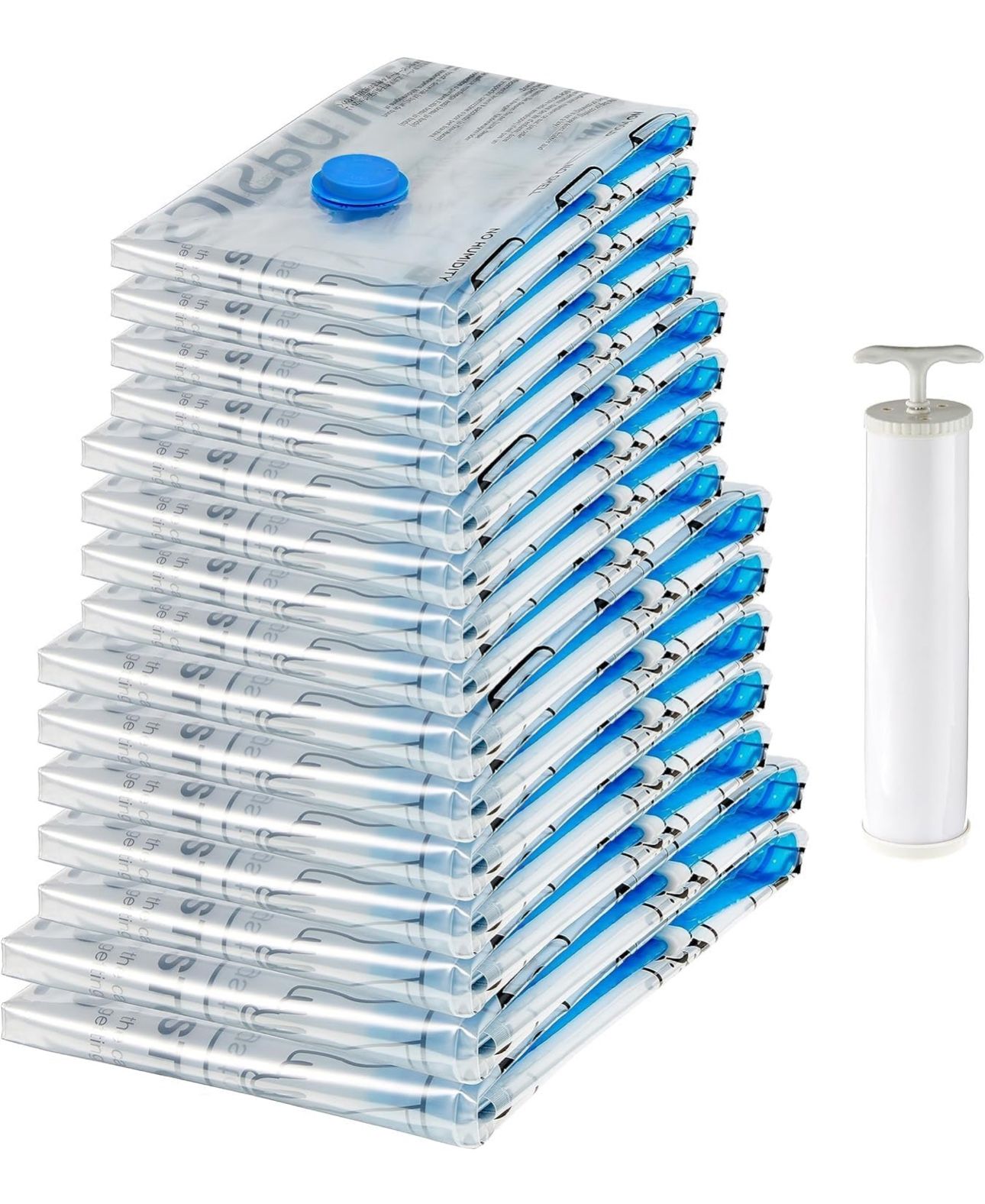 Vacuum Compression Space Saving Storage Bags with Hand Pump, Multiple Sizes