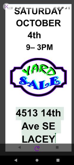  Yard Sale Extravaganza OCT 4TH