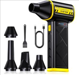 Brand new Compressed Air Duster, 110000RPM Ultra-Powerful Electric Air Duster, 3-Speed Cordless Turbo Air Blower, Rechargeable Dust Cleaner for Car De