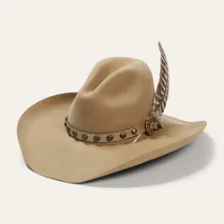 Stetson Men's 4X Broken Bow Buffalo Felt Cowboy Hat- MADE IN USA.