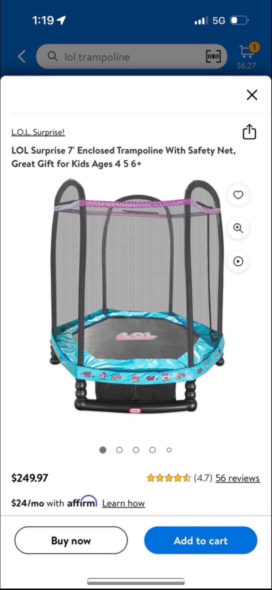 Trampolín LOL 7ft Kids New