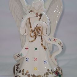 Vintage Porcelain Angel Figurine with Candle Holder