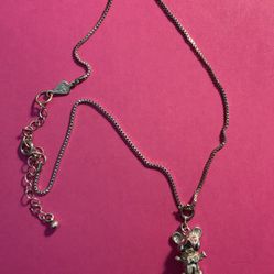 Silver Mouse On Box Link Chain 