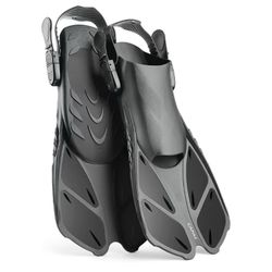 CAPAS Snorkel Fins, Swim Fins Travel Size Short Adjustable for Snorkeling Diving Adult Men Women new S/M men's size 4.5-8.5 women's size 5.5-9.5 
