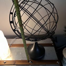 Vintage Celestial Nautical Globe Metal Toned Armillary Arrow Sphere Art. India.