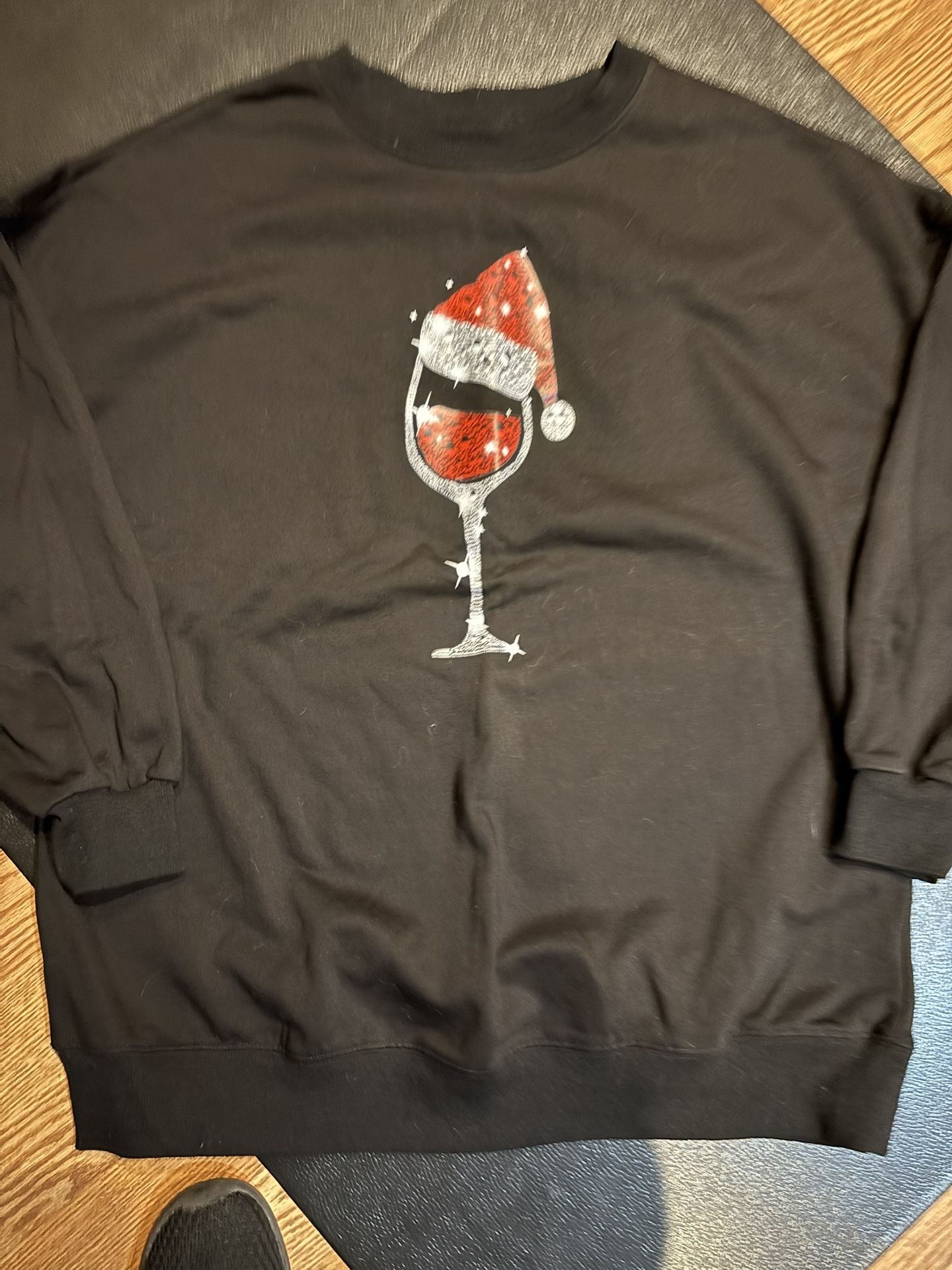Wine Christmas Sweatshirt. Size med/large