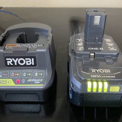 Ryobi One+ 18v Battery 4ah With Charger 