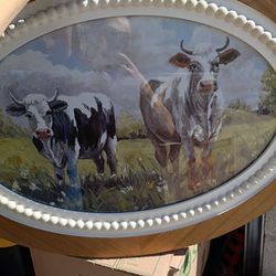 Cow picture in glass frame