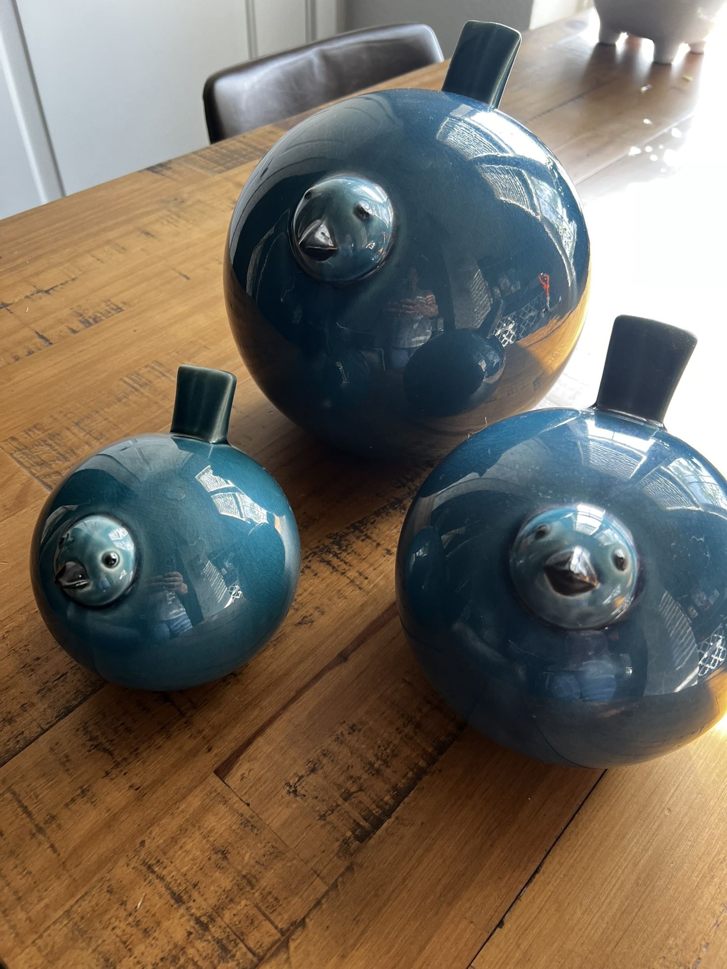 Three Decorative Glass Birds