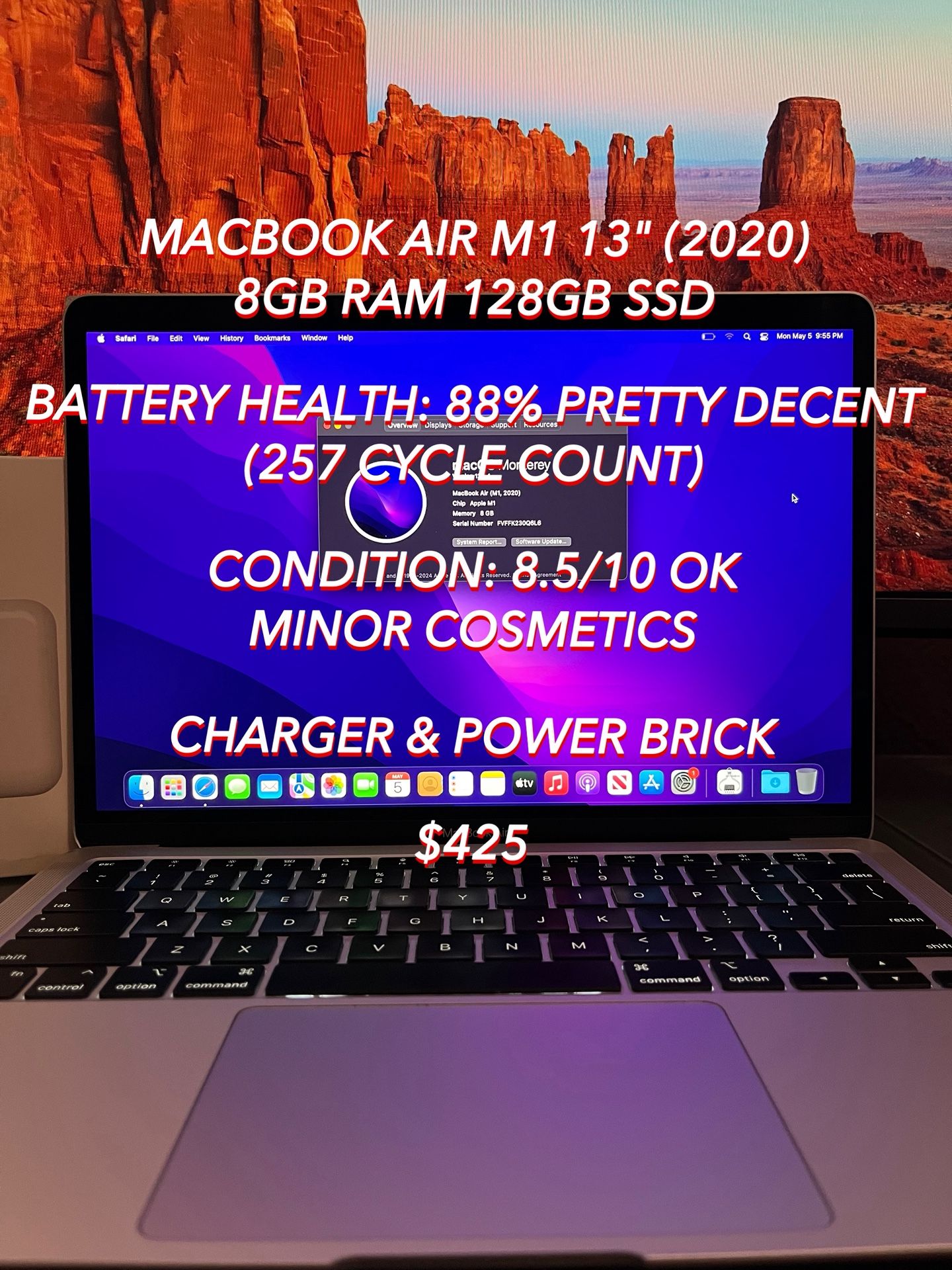 Apple MacBook Air M1 Chip 13” (2020) 8GB RAM/128GB SSD Used Authentic