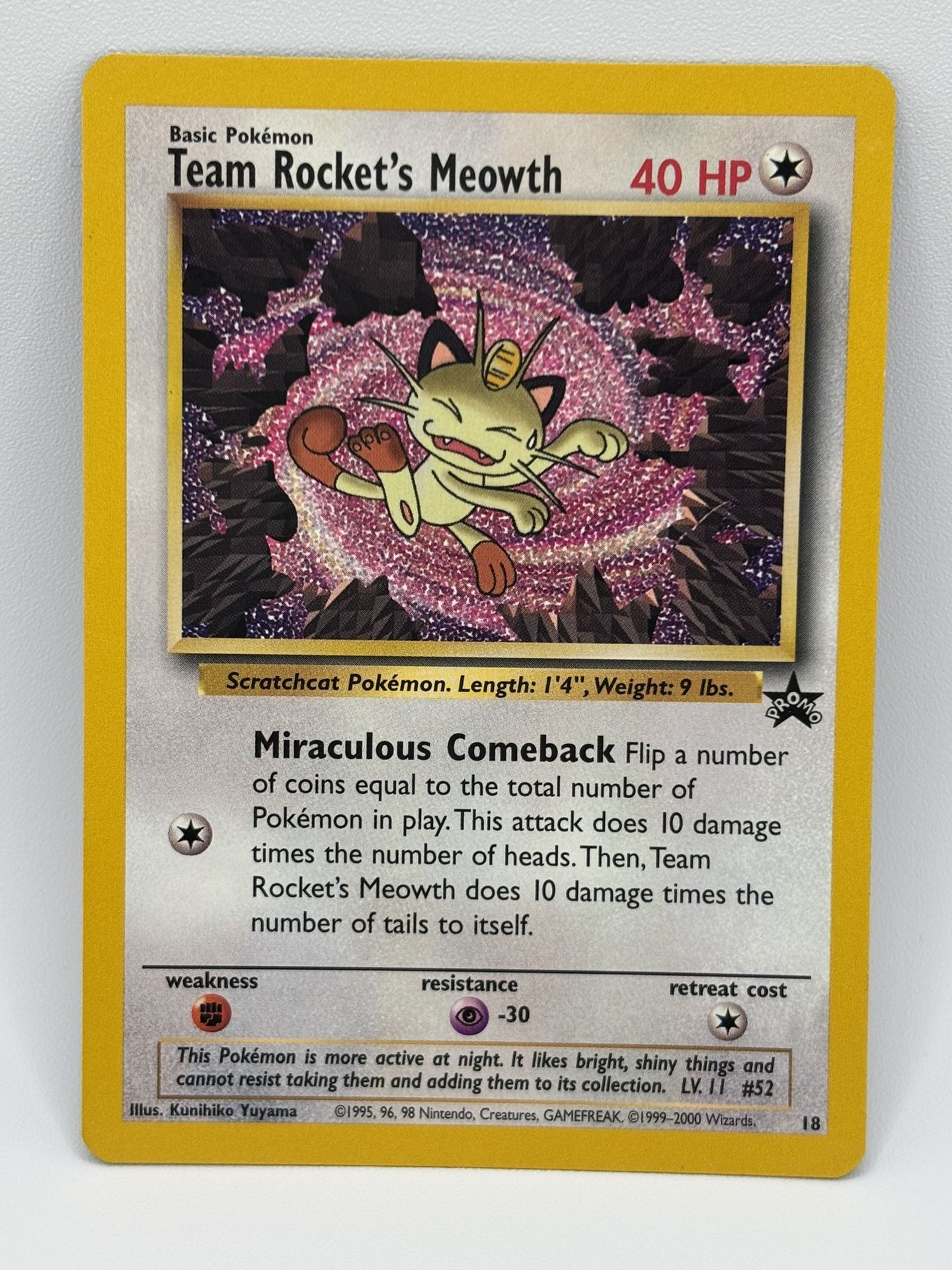 Rocket’s Meowth Pokémon Card Black Star Promo WOTC