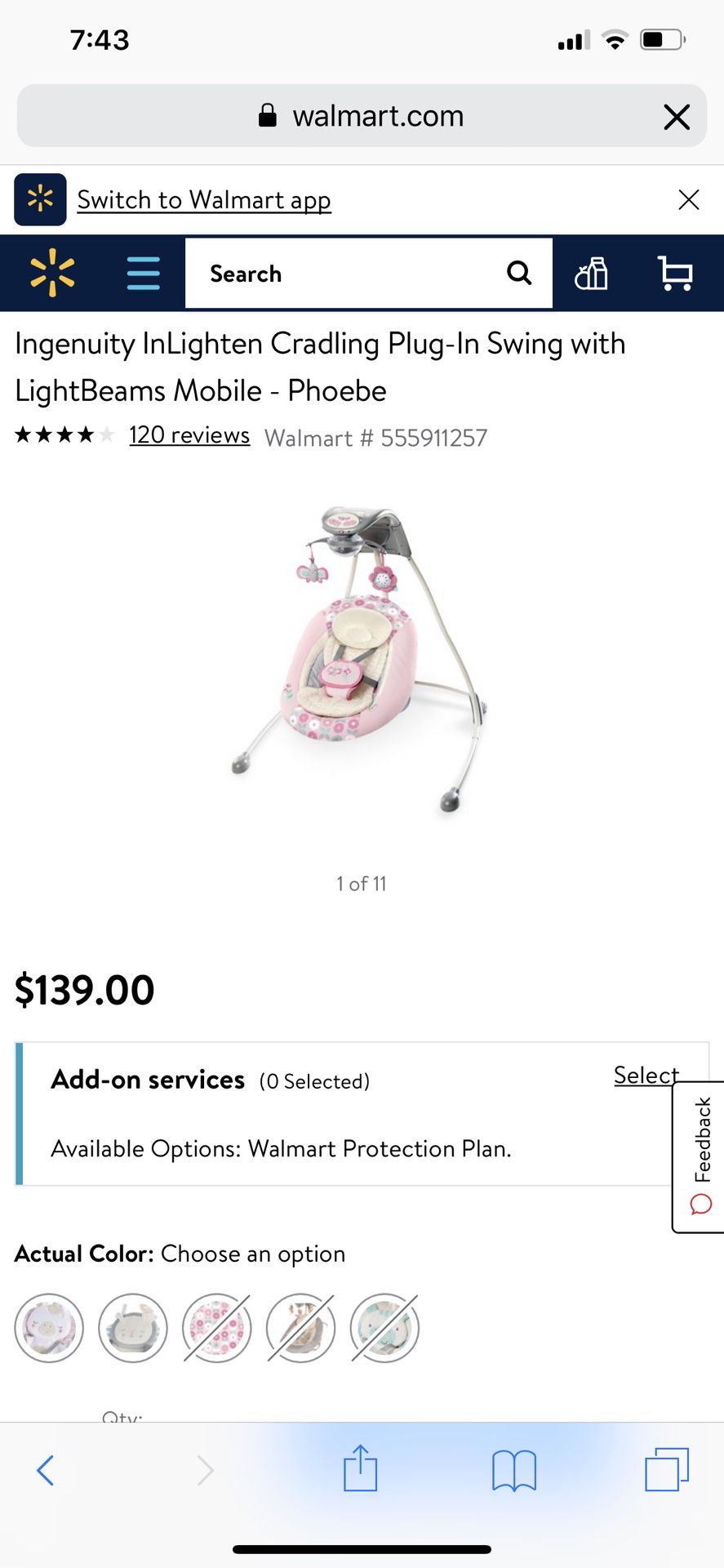 Ingenuity inLighthen cradling swing