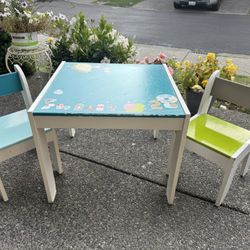 Wooden Kids Table & Chairs Set