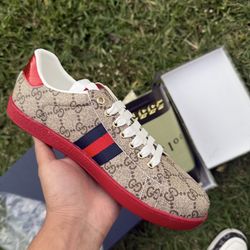 Gucci Brown Ace Sneakers Designer Shoes 