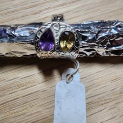 Sterling Silver Amethyst And Citrine Ring 8
