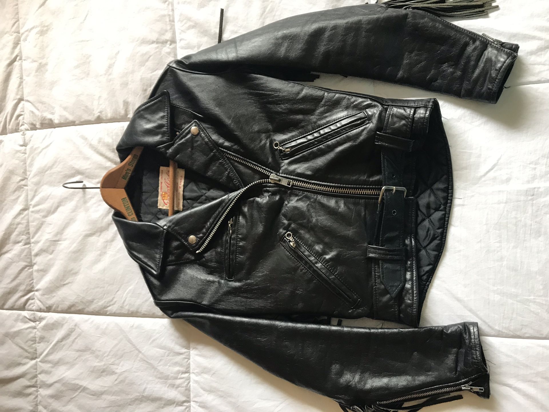 Leather moto jacket
