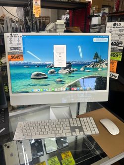 24" 4.5K iMac 3.2 M1 8GB RAM 256GB SSD 2021 CPU = 8 Cores, GPU = 8 Cores 4 x Ports iMac 21,1 Magic Keyboard + Mouse Included w. Touch ID, Ethernet in