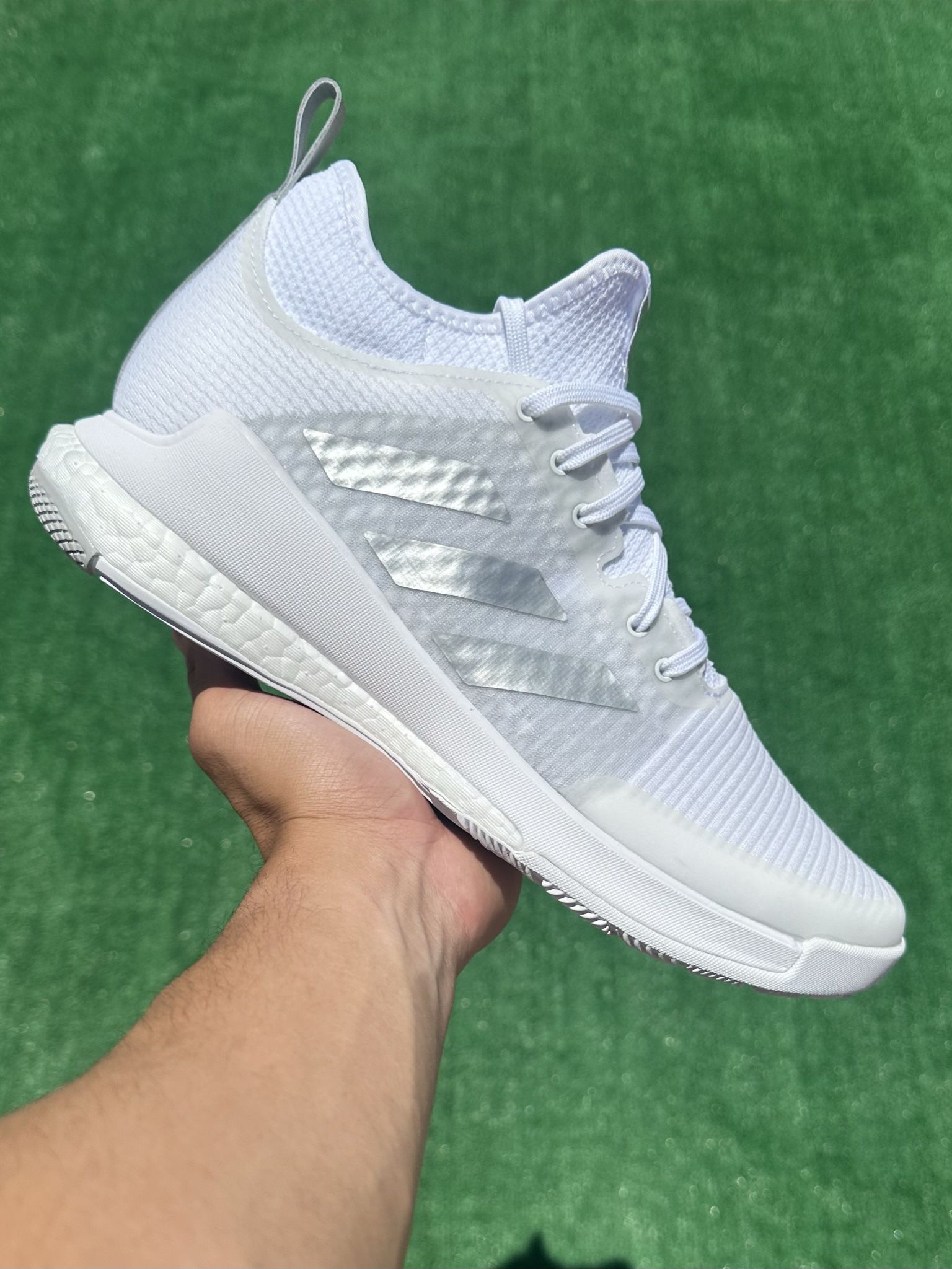 ADIDAS CRAZYFLIGHT MID “CLOUD WHITE / METALLIC SILVER” (Size 11, Women’s / Size 9.5, Men’s)