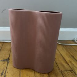 Luxe Infinity Pink Ceramic Vase, 9' Modern Boho Flower Vase